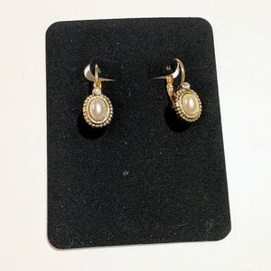 Delicate Gold Pearl Earrings